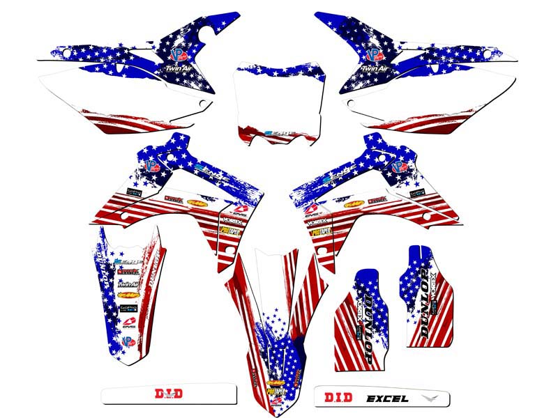 2014-2017 CRF 250 R MERICA Usa Senge Graphics Kit Compatible with Honda - Picture 5 of 10