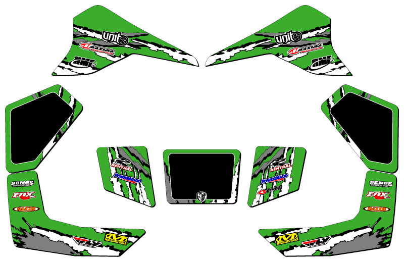 Kit de Gráficos Senge verde Senge KFX 80 SHREDDER todos los años compatible con Kawasaki - Imagen 2 de 7