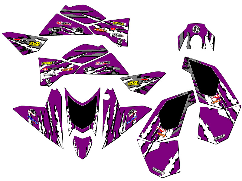 Kit de gráficos All Years XC/SX 525 SHREDDER púrpura Senge compatible con KTM - Imagen 2 de 7
