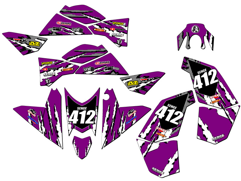 Kit de gráficos All Years XC/SX 525 SHREDDER púrpura Senge compatible con KTM - Imagen 5 de 7