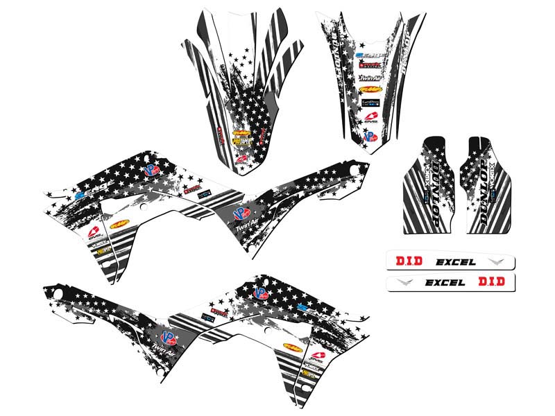 2018 CRF 250 R MERICA Grey Senge Graphics Kit Compatible with Honda - Picture 2 of 10