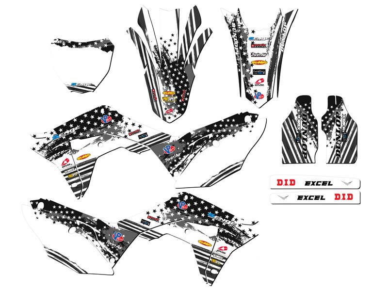 2018 CRF 250 R MERICA Grey Senge Graphics Kit Compatible with Honda - Picture 5 of 10