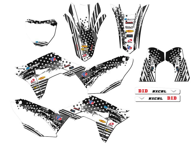 2019-2021 CRF 250 R MERICA Grey Senge Graphics Kit Compatible with Honda - Picture 5 of 10