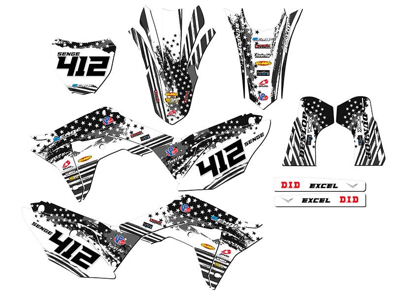 2019-2021 CRF 250 R MERICA Grey Senge Graphics Kit Compatible with Honda - Picture 8 of 10
