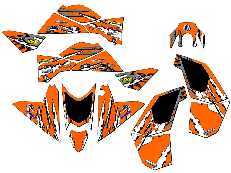 Kit de Gráficos All Years XC/SX 450 SHREDDER Orange Senge Compatible con KTM - Imagen 2 de 7