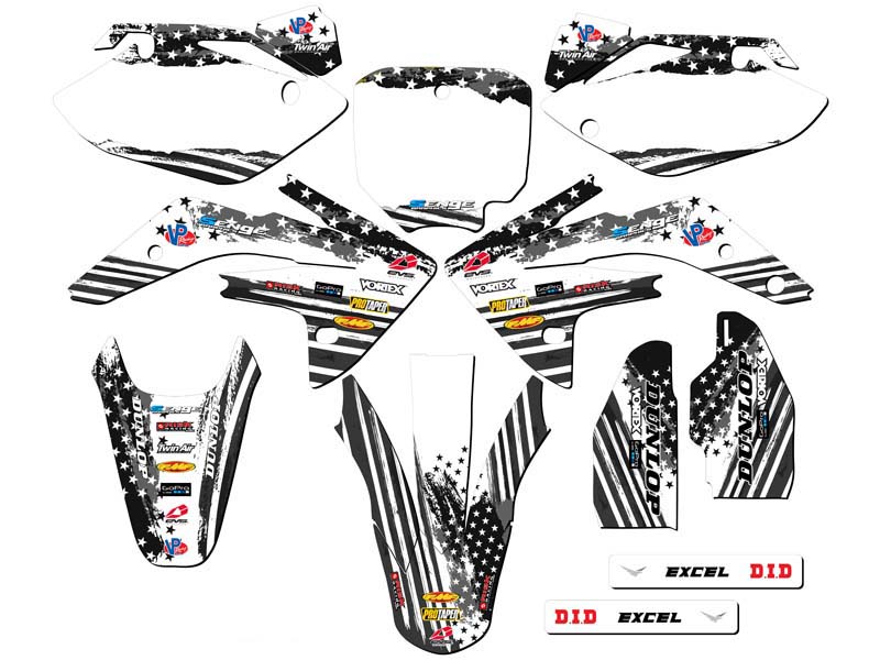 2007-2023 CRF 150 R MERICA Grey Senge Graphics Kit Compatible with Honda - Foto 5 di 10