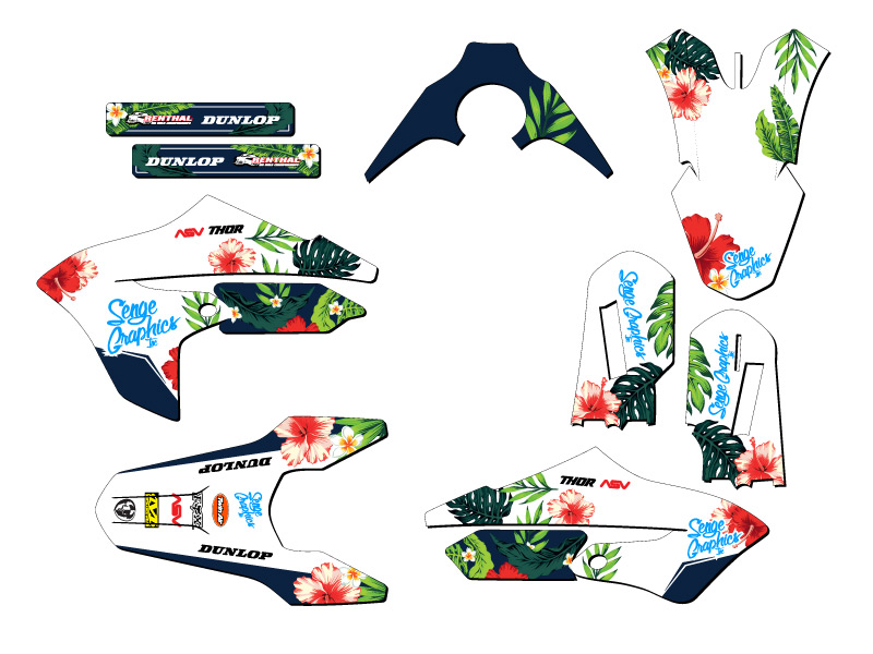 Kit de gráficos Senge 2018-2022 YZ 65 TROPICAL blanco compatible con Yamaha - Imagen 2 de 10