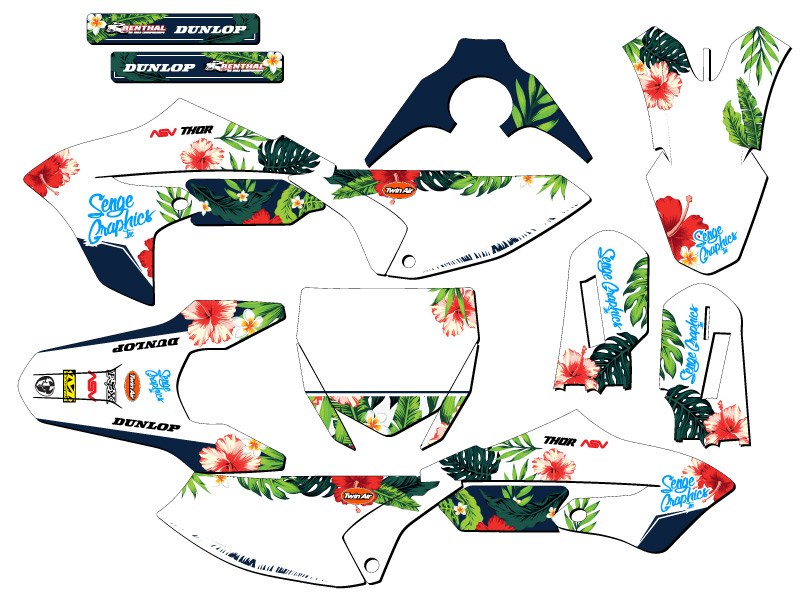 Kit de gráficos Senge 2018-2022 YZ 65 TROPICAL blanco compatible con Yamaha - Imagen 5 de 10