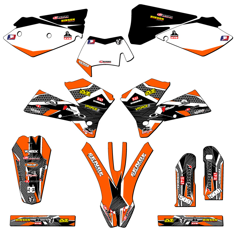 2006-2007 XC PODIUM Orange Senge Graphics Kit Compatible with KTM - Picture 5 of 10