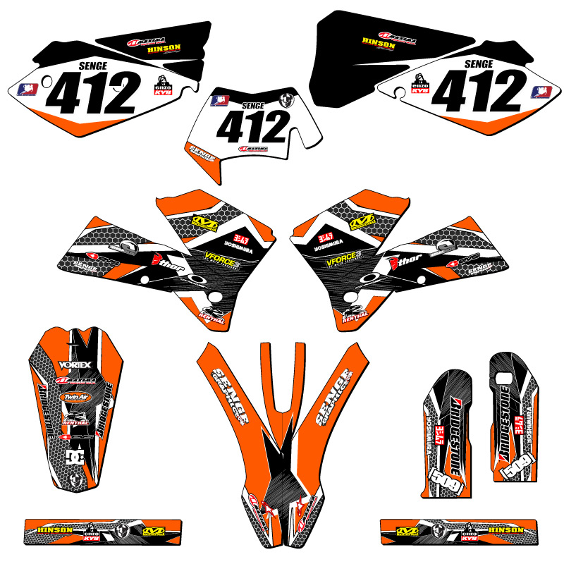 2006-2007 XC PODIUM Orange Senge Graphics Kit Compatible with KTM - Picture 8 of 10