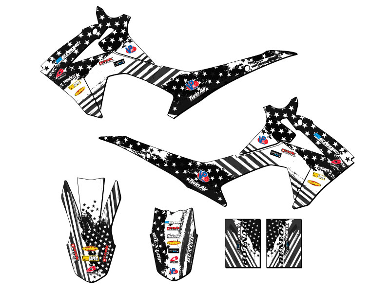 2013-2018 CRF 110 MERICA Grey Senge Graphics Kit Compatible with Honda - Picture 2 of 10