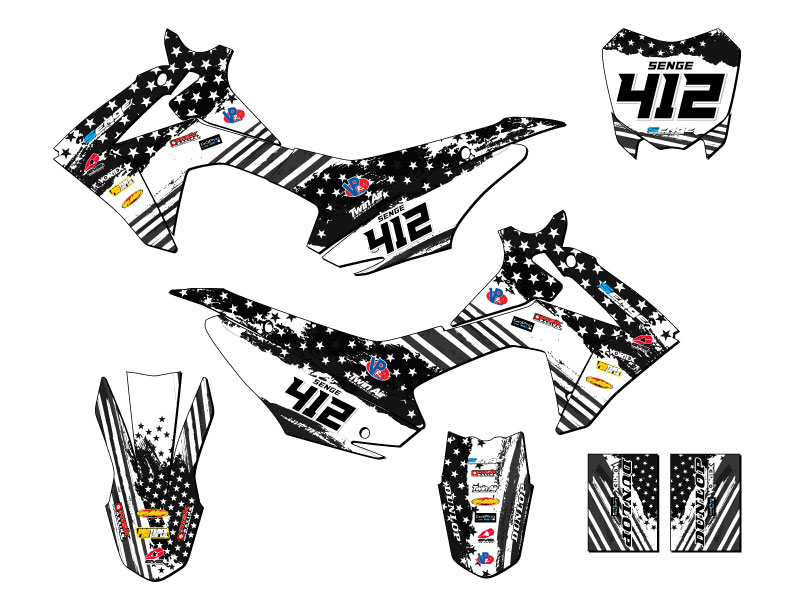 2013-2018 CRF 110 MERICA Grey Senge Graphics Kit Compatible with Honda - Picture 8 of 10
