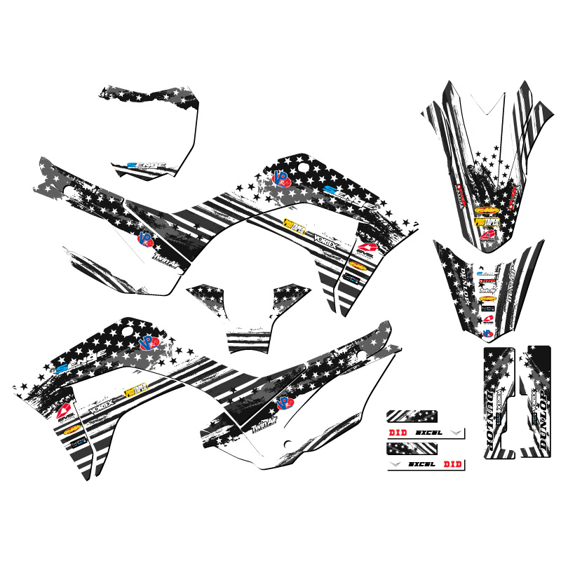 2019-2022 CRF 110 MERICA Grey Senge Graphics Kit Compatible with Honda - Picture 5 of 10