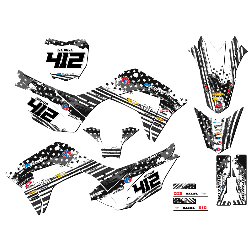 2019-2022 CRF 110 MERICA Grey Senge Graphics Kit Compatible with Honda - Picture 8 of 10