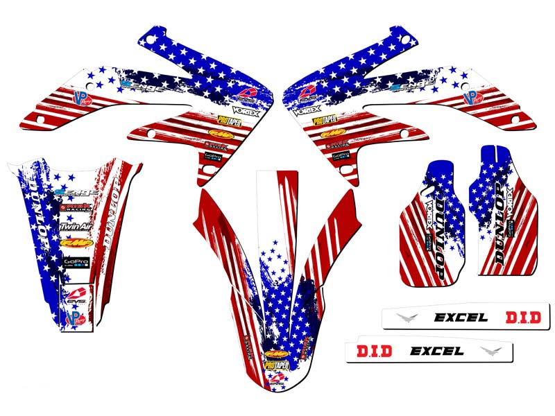 2005-2007 CRF 450 X MERICA Usa Senge Graphics Kit Compatible with Honda - Picture 2 of 10