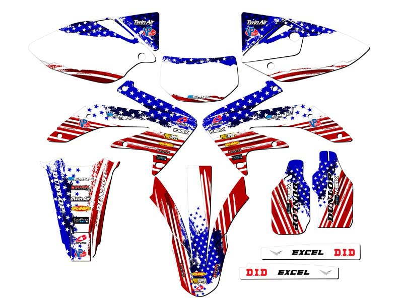 2005-2007 CRF 450 X MERICA Usa Senge Graphics Kit Compatible with Honda - Picture 5 of 10