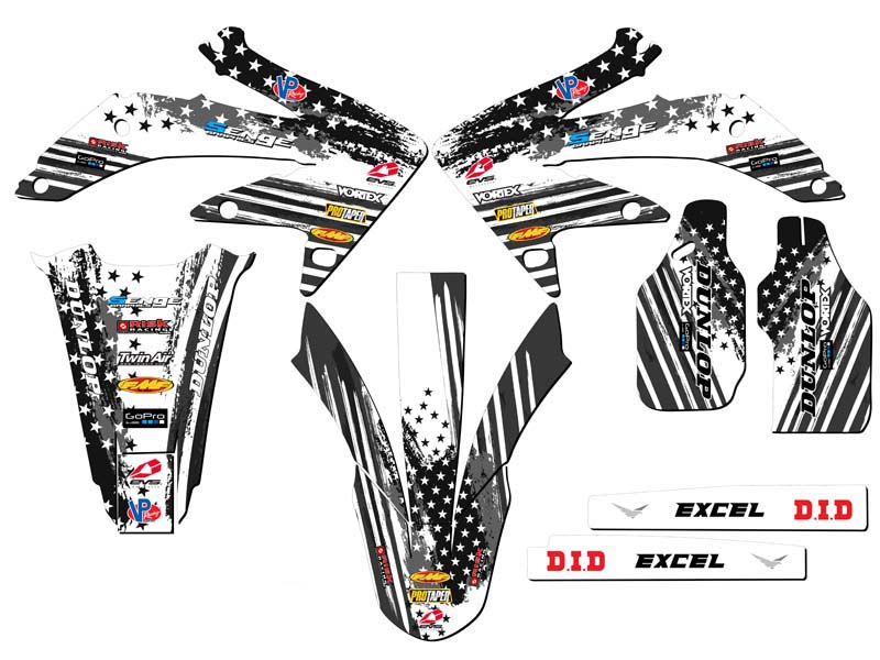 2008-2018 CRF 450 X MERICA Grey Senge Graphics Kit Compatible with Honda - Picture 2 of 10