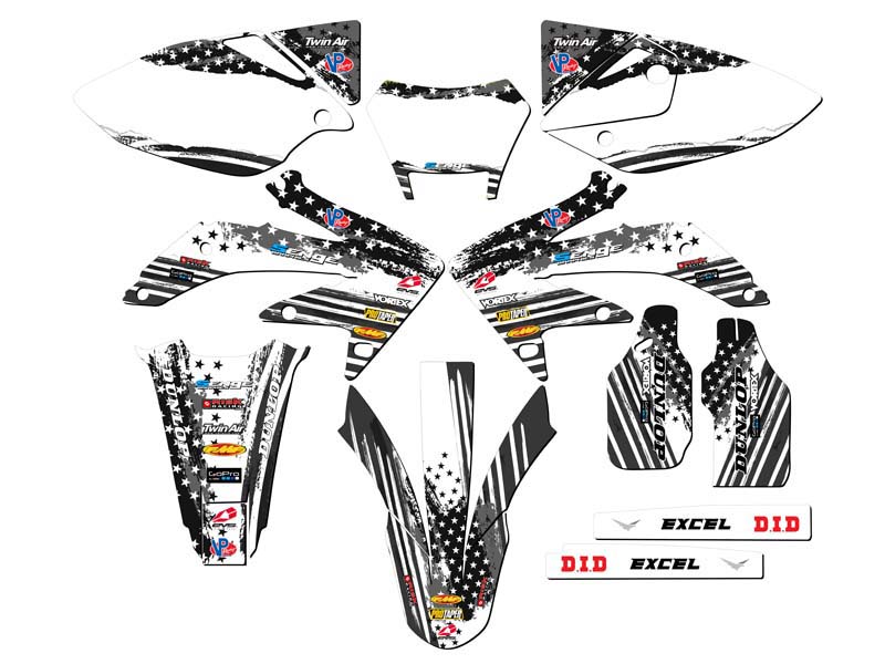 2008-2018 CRF 450 X MERICA Grey Senge Graphics Kit Compatible with Honda - Picture 5 of 10