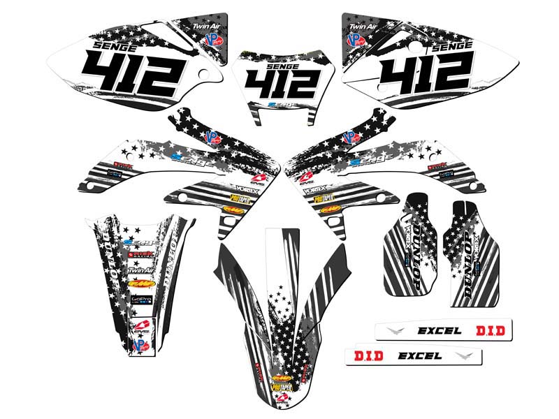 2008-2018 CRF 450 X MERICA Grey Senge Graphics Kit Compatible with Honda - Picture 8 of 10
