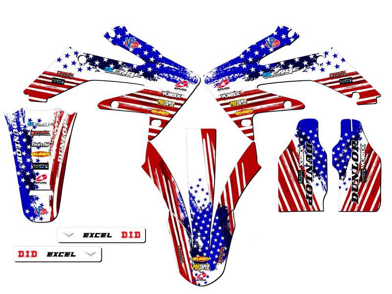 2004-2018 CRF 250 X MERICA Usa Senge Graphics Kit Compatible with Honda - Picture 2 of 10