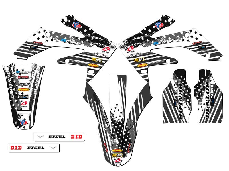 2004-2018 CRF 250 X MERICA Grey Senge Graphics Kit Compatible with Honda - Picture 2 of 10