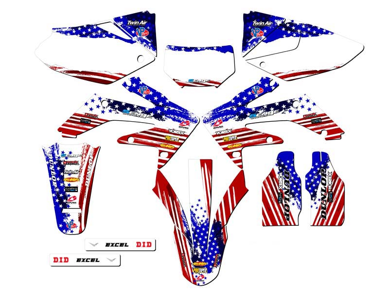 2004-2018 CRF 250 X MERICA Usa Senge Graphics Kit Compatible with Honda - Picture 5 of 10