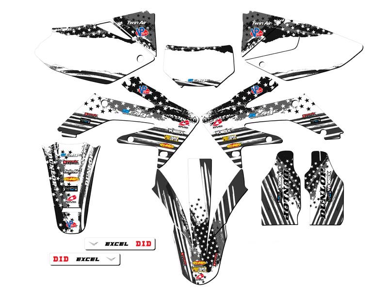 2004-2018 CRF 250 X MERICA Grey Senge Graphics Kit Compatible with Honda - Picture 5 of 10