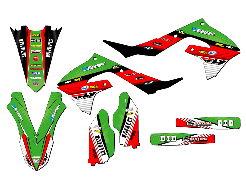 2019-2023 KX 450 RICOCHET Green Senge Graphics Kit Compatible with Kawasaki - Bild 2 von 10