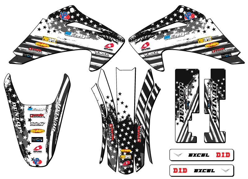 2003-2007 CRF 230 F MERICA Grey Senge Graphics Kit Compatible with Honda - Picture 2 of 10