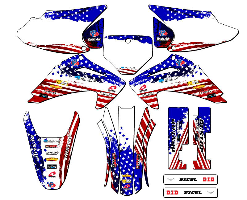 2003-2007 CRF 230 F MERICA Usa Senge Graphics Kit Compatible with Honda - Picture 5 of 10