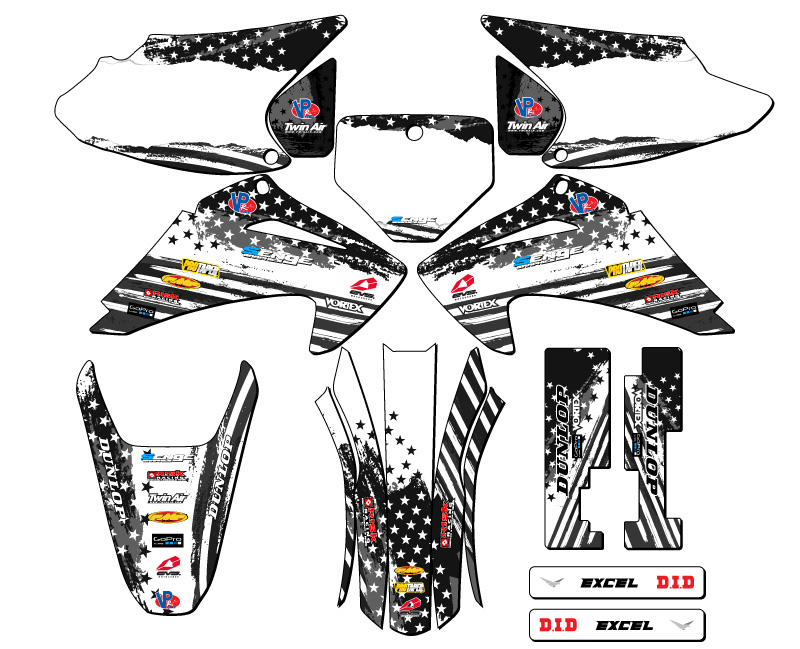 2003-2007 CRF 230 F MERICA Grey Senge Graphics Kit Compatible with Honda - Picture 5 of 10
