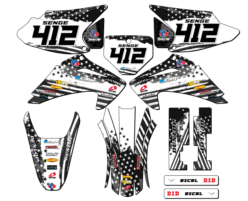 2003-2007 CRF 230 F MERICA Grey Senge Graphics Kit Compatible with Honda - Picture 8 of 10
