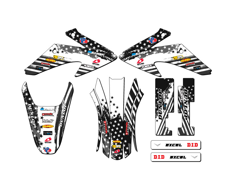 2008-2014 CRF 230 F MERICA Grey Senge Graphics Kit Compatible with Honda - Picture 2 of 10