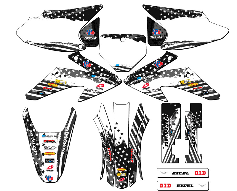 2008-2014 CRF 230 F MERICA Grey Senge Graphics Kit Compatible with Honda - Picture 5 of 10