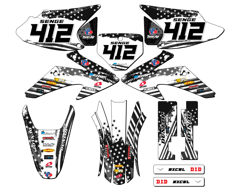 2008-2014 CRF 230 F MERICA Grey Senge Graphics Kit Compatible with Honda - Picture 8 of 10