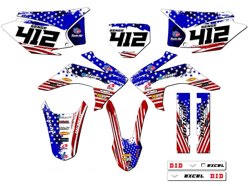 2015-2020 CRF 230 F MERICA Usa Senge Graphics Kit Compatible with Honda - Picture 8 of 10