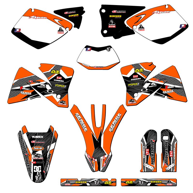 2001-2002 EXC PODIUM Orange Senge Graphics Kit Compatible with KTM - Foto 5 di 10