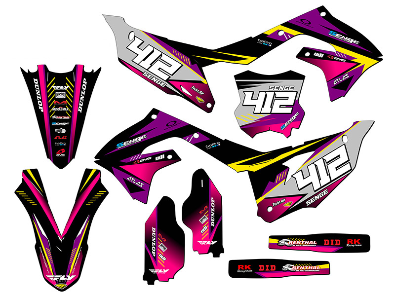 2019-2023 KX 450 SURGE Purple Senge Graphics Kit Compatible with Kawasaki - Bild 8 von 10