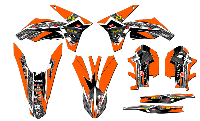 Kit de gráficos EXC PODIUM Orange Senge 2012-2013 compatible con KTM - Imagen 2 de 10