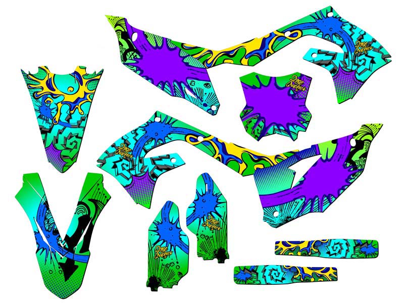2019-2023 KX 450 ZANY Green Senge Graphics Kit Compatible with Kawasaki - Picture 5 of 10