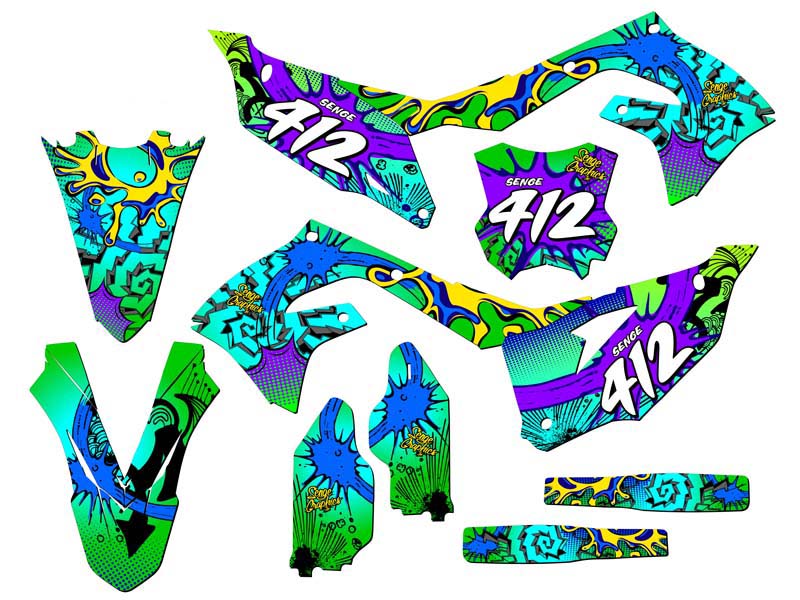 2019-2023 KX 450 ZANY Green Senge Graphics Kit Compatible with Kawasaki - Picture 8 of 10