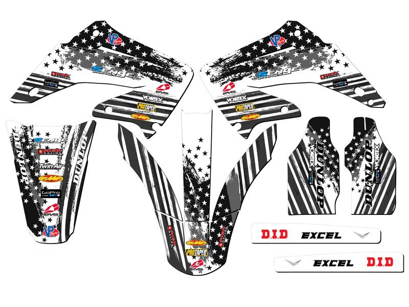 2004-2012 CR 250 R MERICA gris Senge kit de gráficos compatible con Honda - Imagen 2 de 10