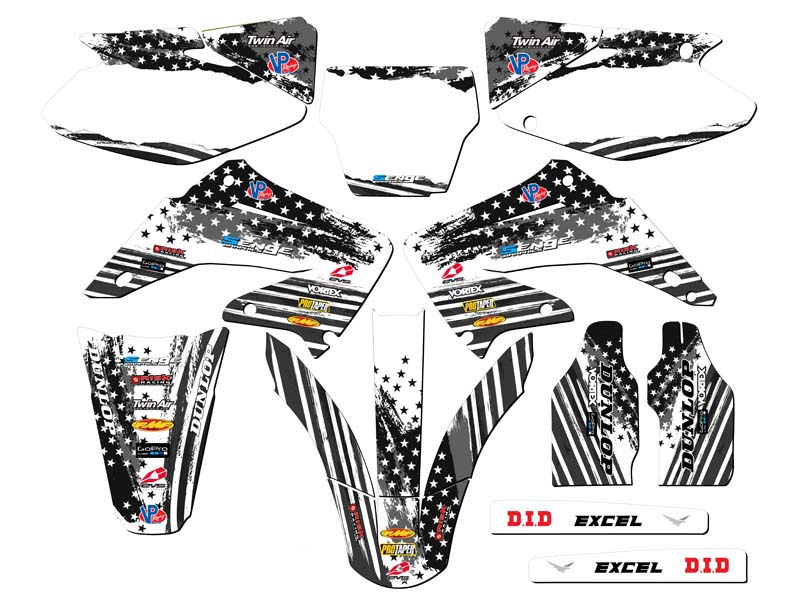 2004-2012 CR 250 R MERICA gris Senge kit de gráficos compatible con Honda - Imagen 5 de 10