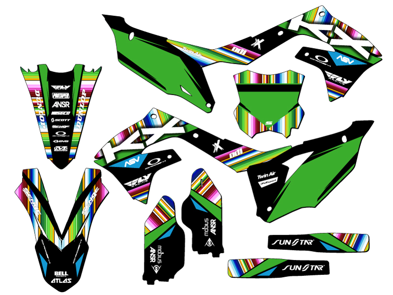 2019-2023 KX 450 SERAPE Black Senge Graphics Kit Compatible with Kawasaki - Picture 5 of 10