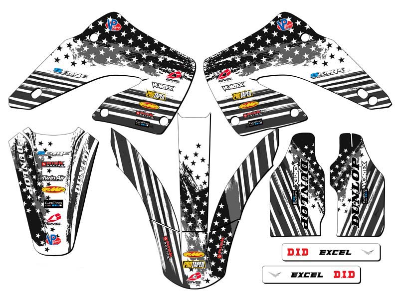 2000-2001 CR 125 R MERICA Grey Senge Graphics Kit Compatible with Honda - Picture 2 of 10