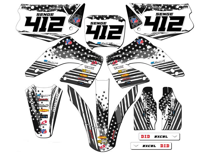 2000-2001 CR 125 R MERICA Grey Senge Graphics Kit Compatible with Honda - Picture 8 of 10