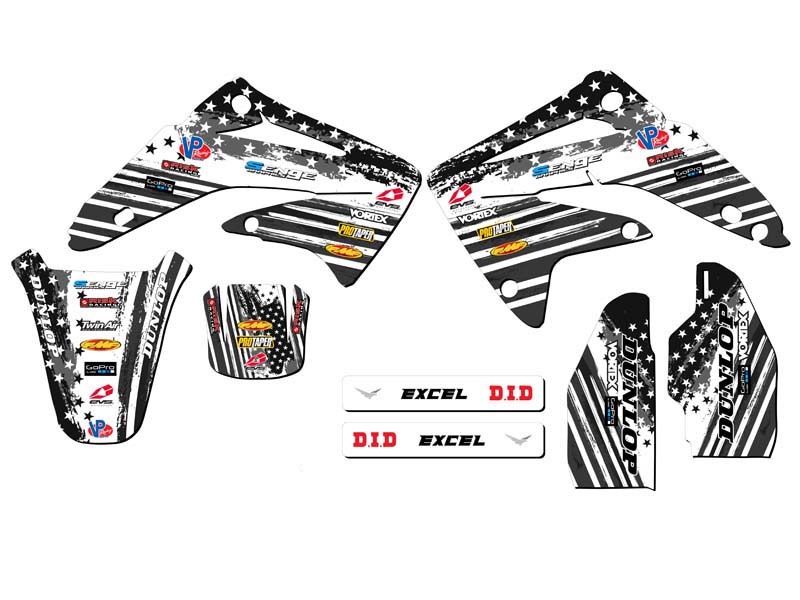 2003-2013 CR 85 MERICA Grey Senge Graphics Kit Compatible with Honda - Picture 2 of 10
