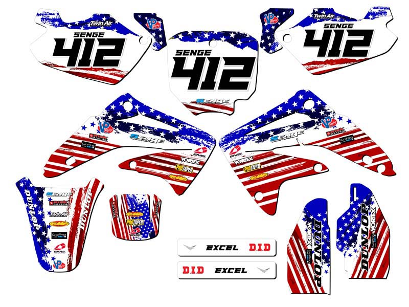 2003-2013 CR 85 MERICA Usa Senge Graphics Kit Compatible with Honda - Picture 2 of 10