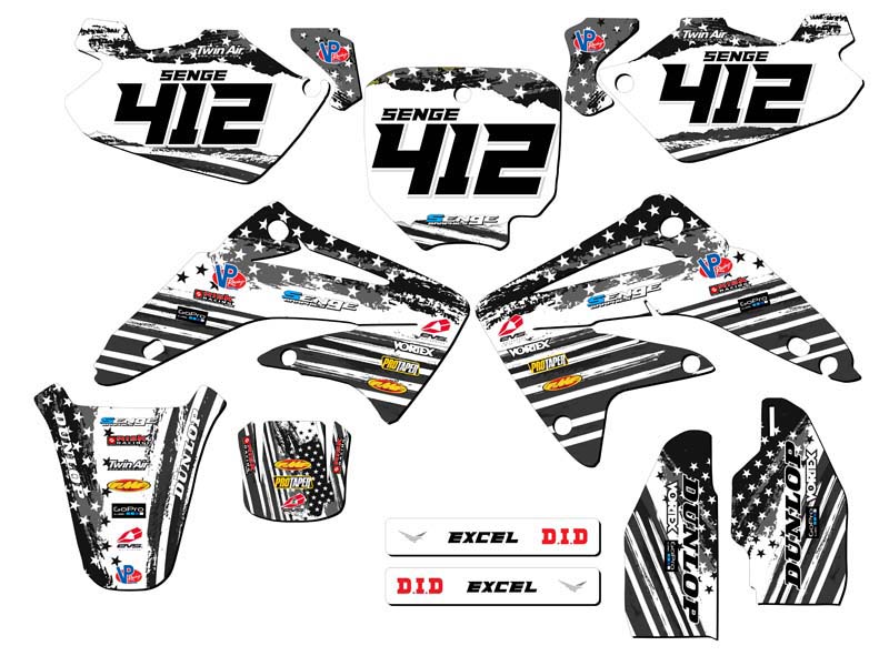 2003-2013 CR 85 MERICA Grey Senge Graphics Kit Compatible with Honda - Picture 8 of 10