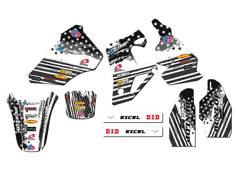 1996-2002 CR 80 MERICA Grey Senge Graphics Kit Compatible with Honda - Picture 2 of 10